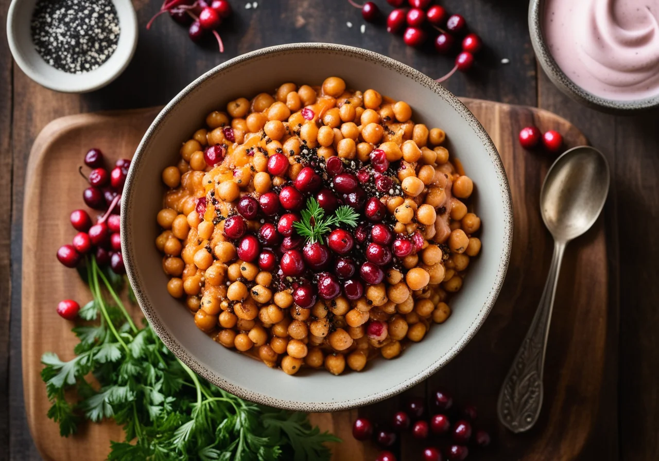Carrot Chickpeas with Cranberries