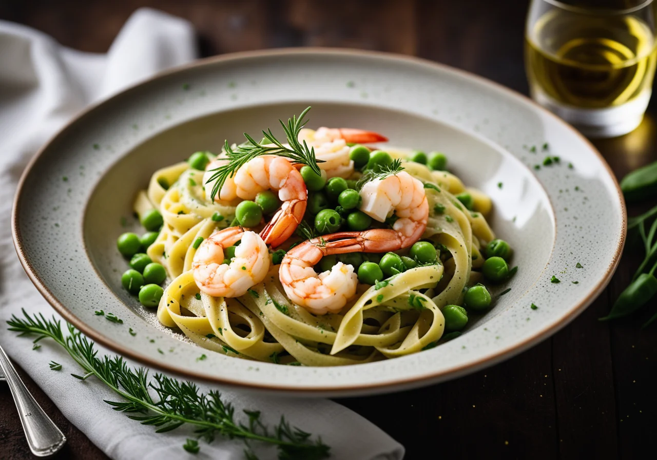 Pasta with Shrimp and Peas