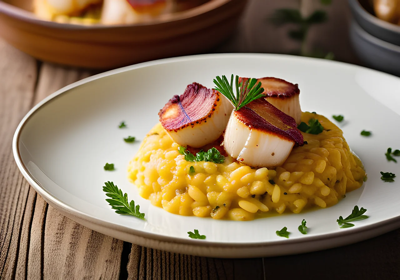 Saffron Risotto with Scallops