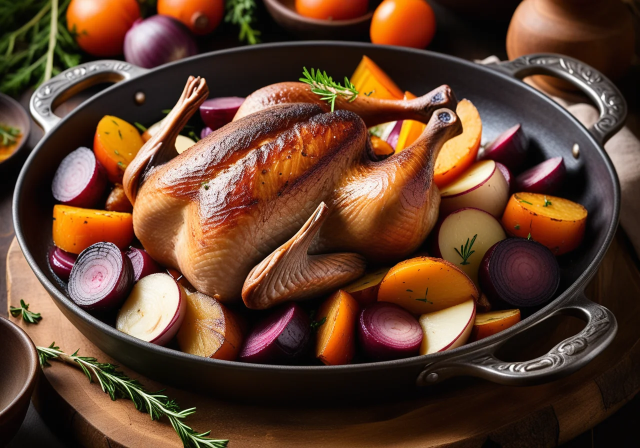 Pan‑Roasted Wild Duck on Root Vegetables