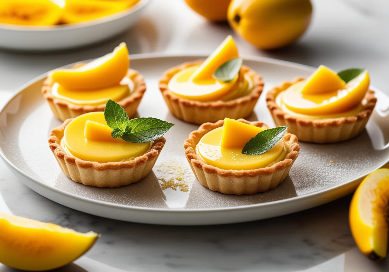 Quark Tartlets with Mango and Dates