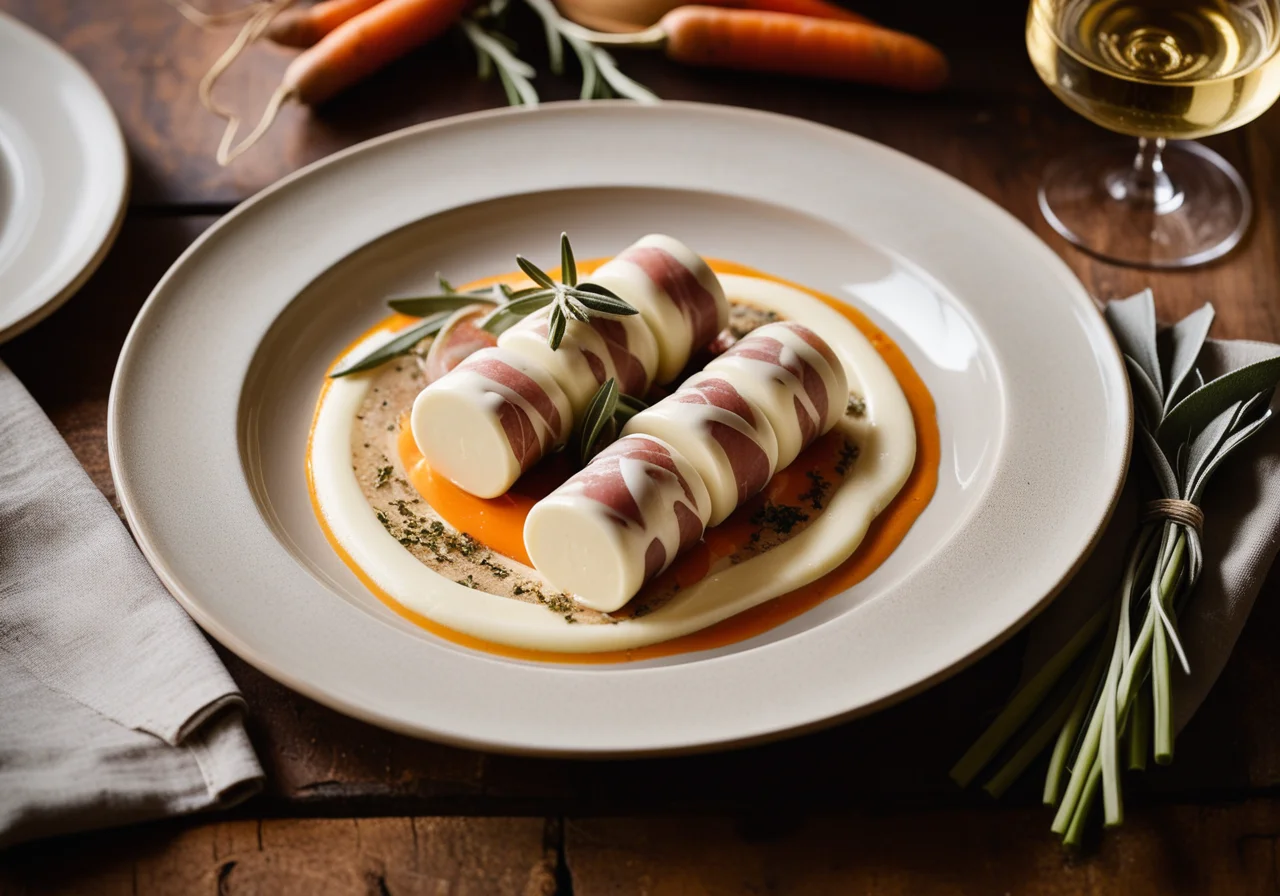 Veal roulades with root vegetables