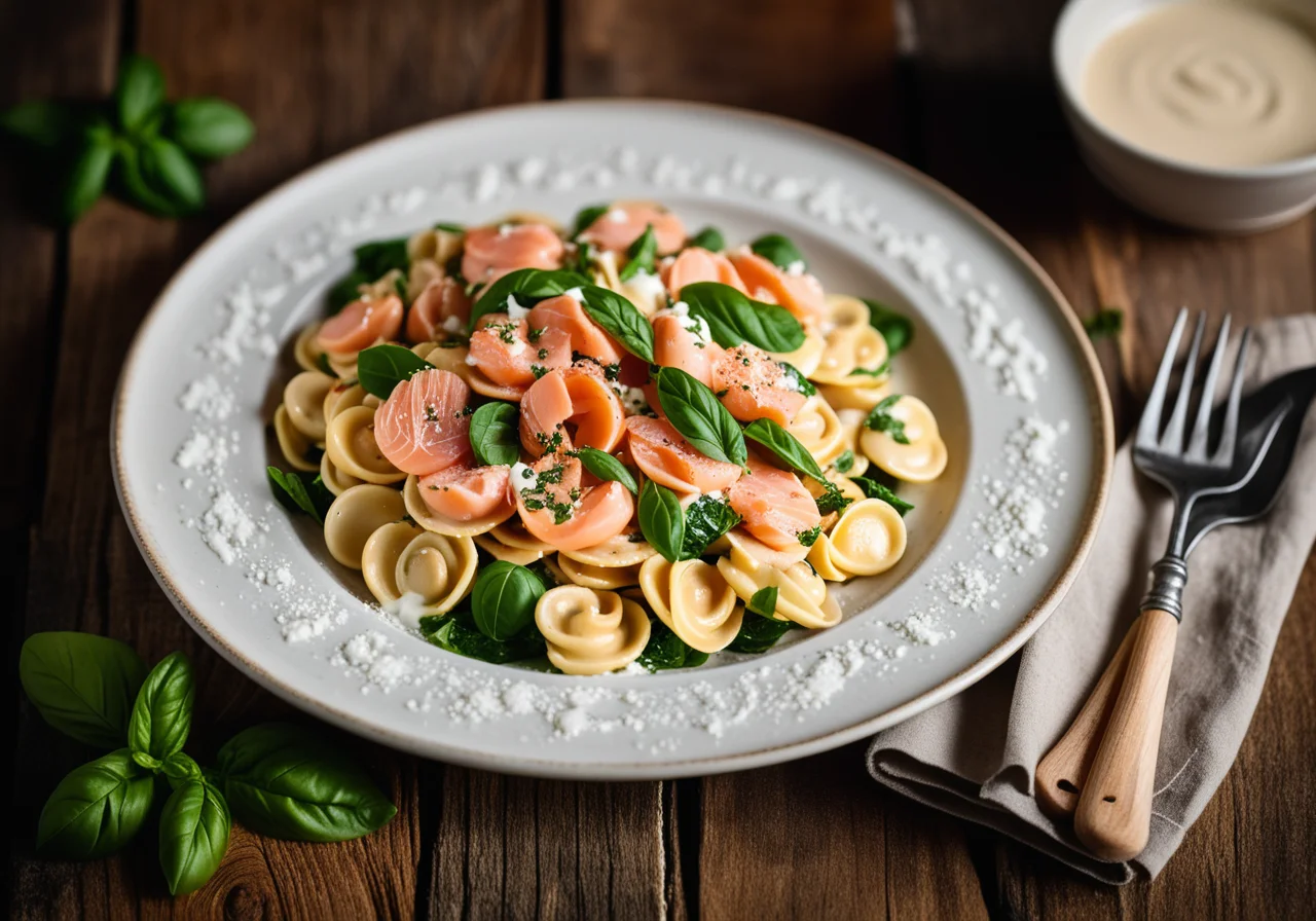 Orecchiette with Salmon and Basil