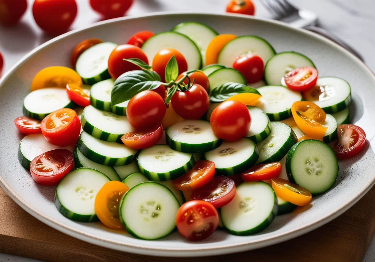 Cucumber Ratatouille with Mozzarella