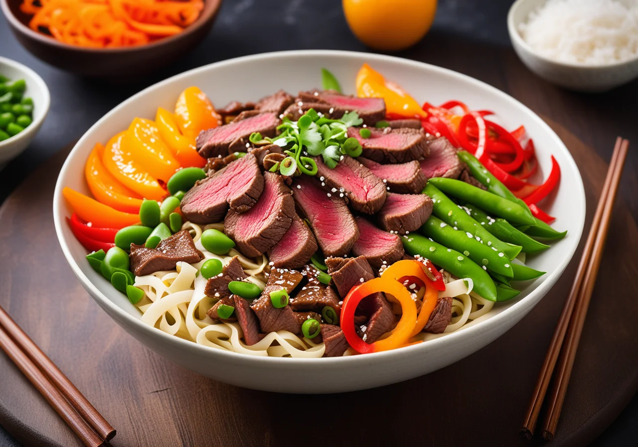 Wok Noodles with Beef and Vegetables