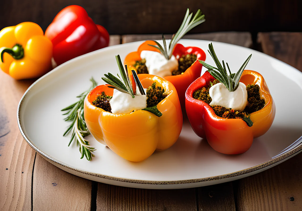 Stuffed Bell Peppers with Sheep Cheese