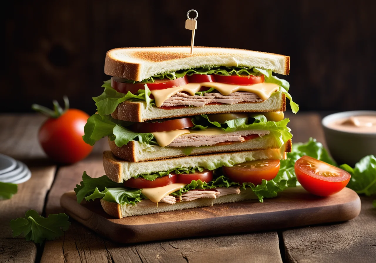 Club sandwich with chicken fillet