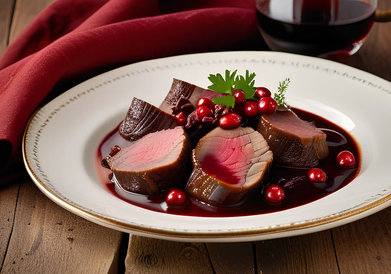 Venison Roast with Handkerchief Dumplings