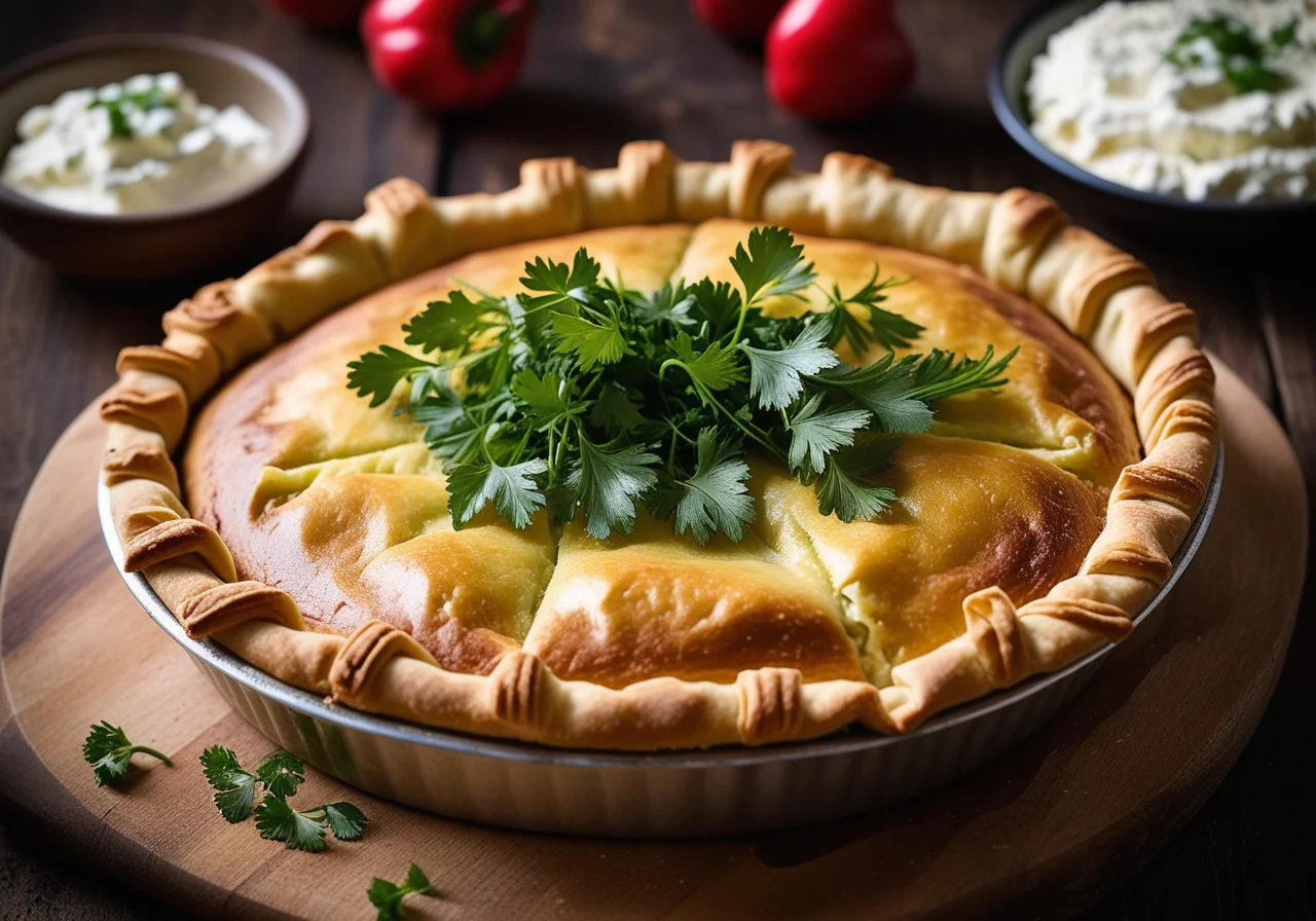 Spicy Filo Pie with Leek and Feta