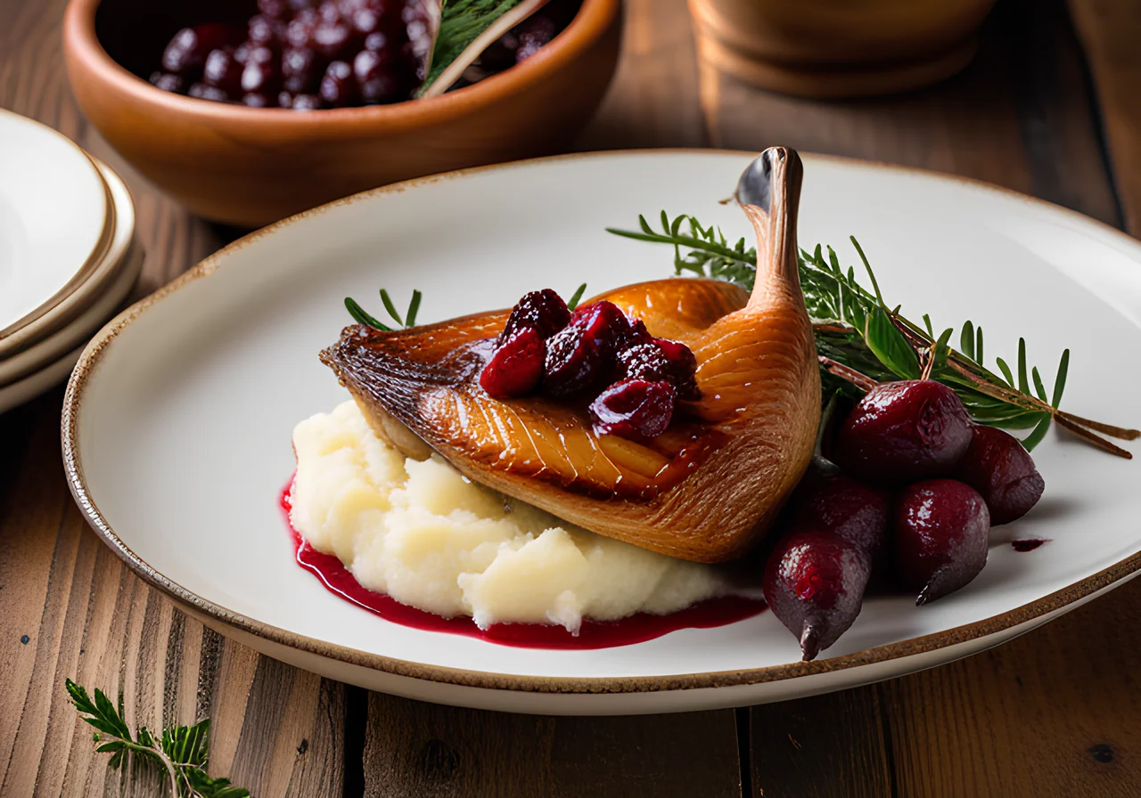 Christmas Goose Roast with Lingonberry Pears