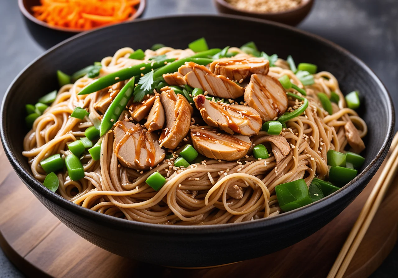 Egg Noodles with Chicken and Vegetables Vietnamese Style