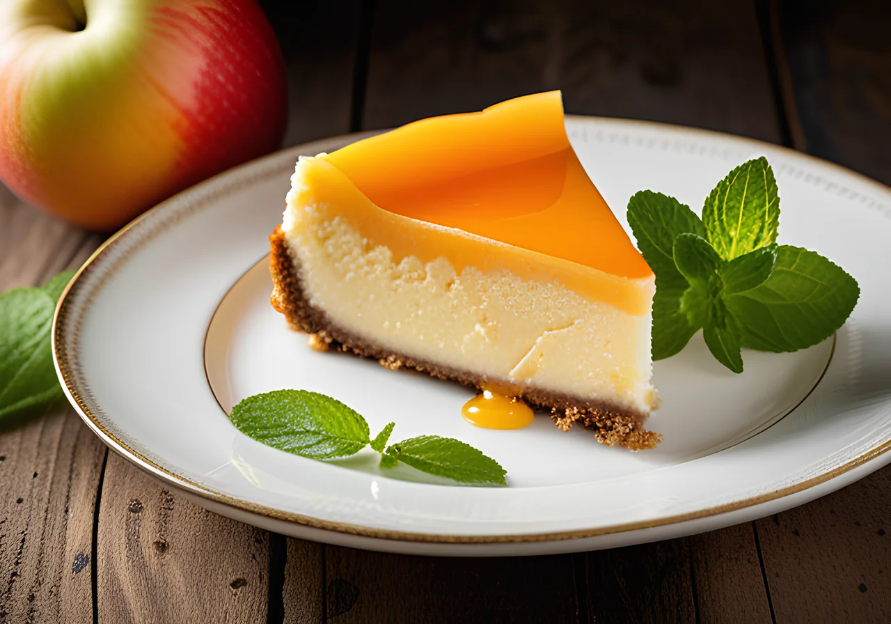 Cheesecake with Apple Juice Glaze