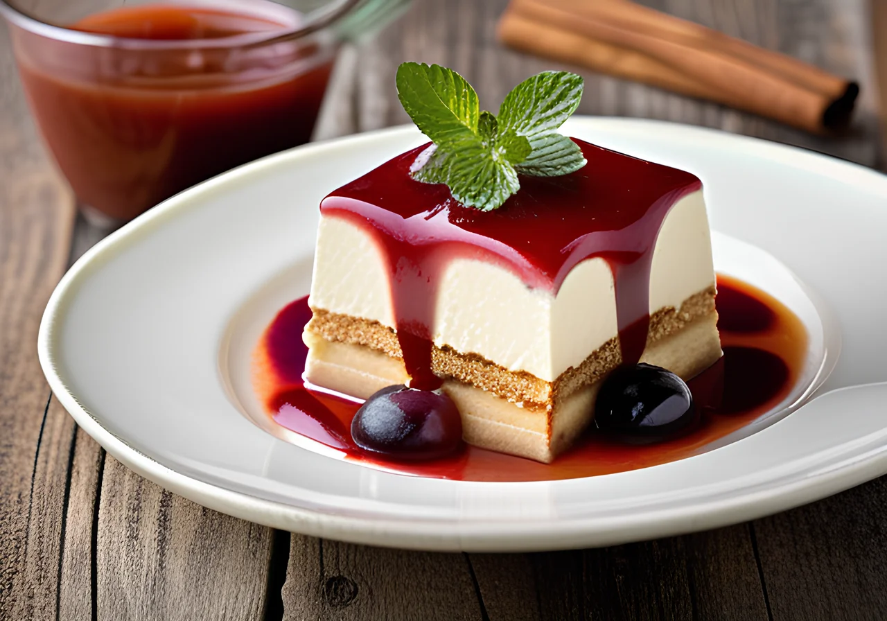 Cinnamon Parfait with Plum Sauce
