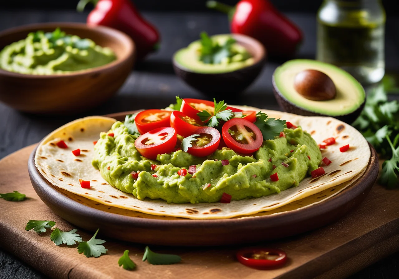 Cheese Tortillas with Pea Cream