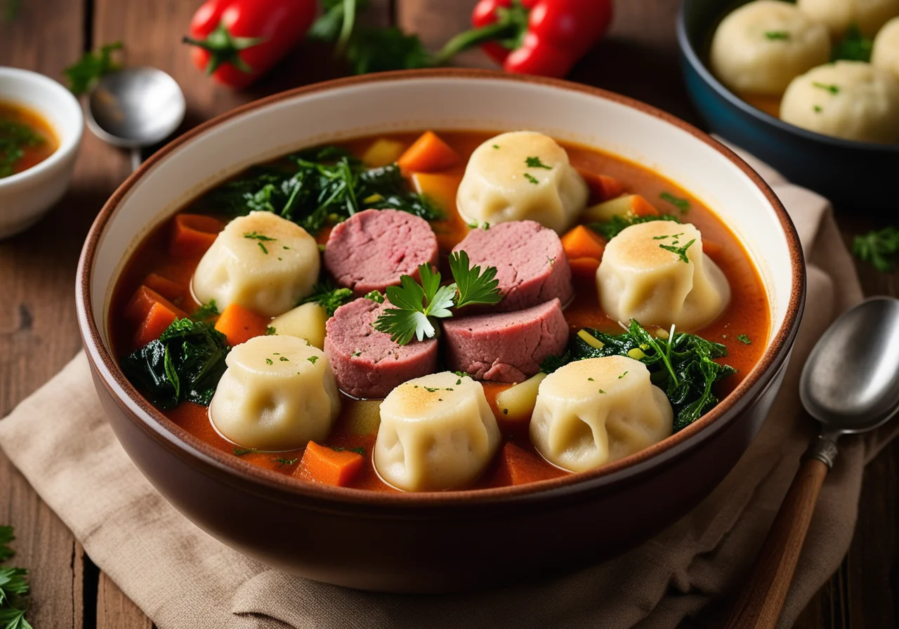 Hearty Vegetable Stew with Semolina Dumplings