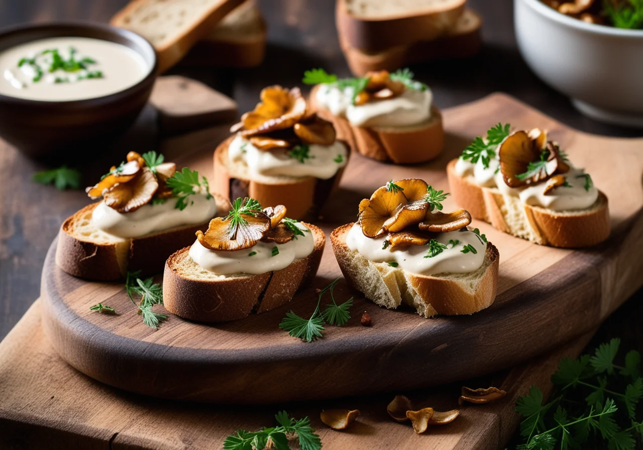 Pfifferling-Crostini Aglio Olio