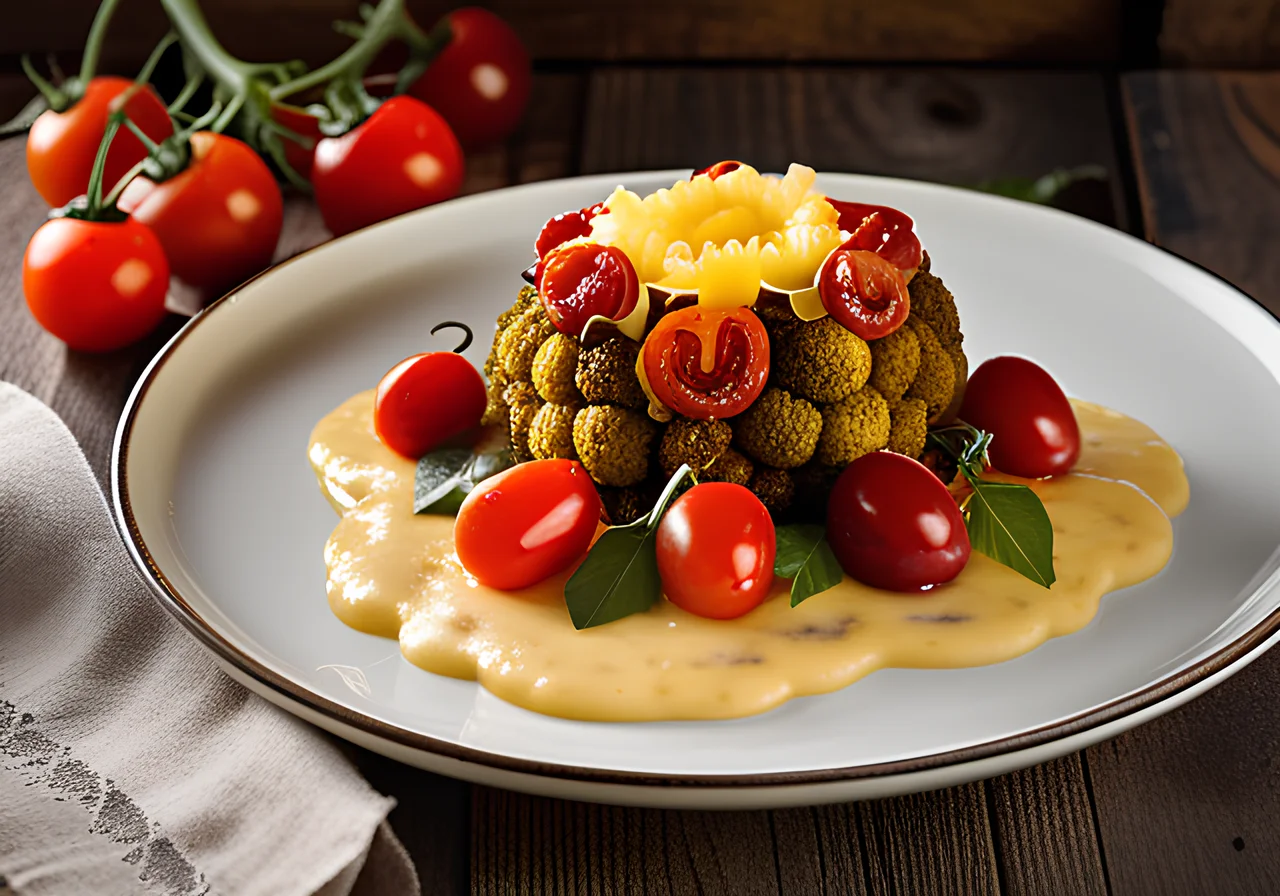 Cauliflower with Ground Meat and Cocktail Tomatoes