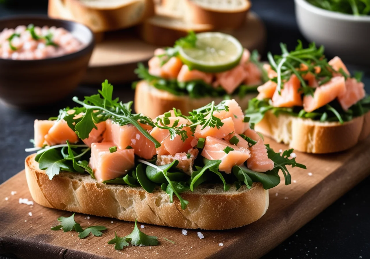 Salmon Tartare on Baguette