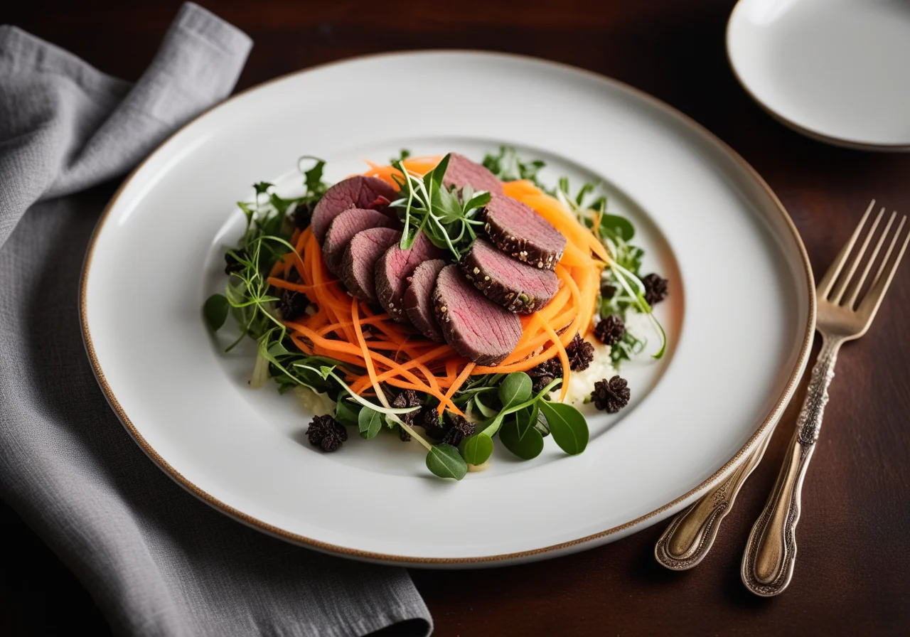 Tatar mit Salat und Trüffel