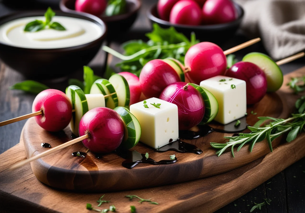 Mozzarella Skewers with Melon