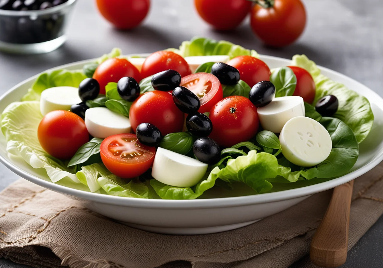 Tomato-Mozzarella on Iceberg Lettuce