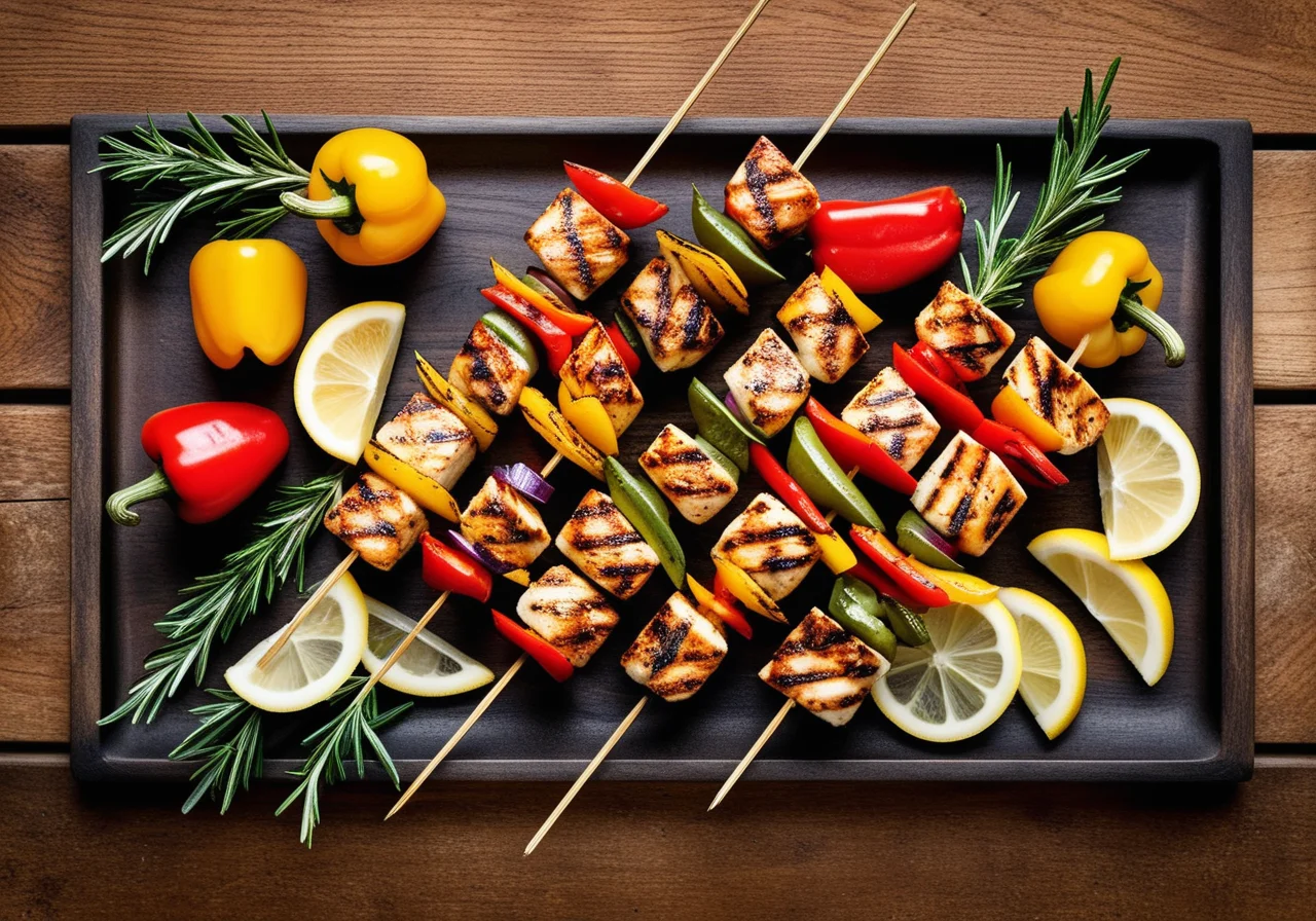 Grilled Fish Skewers with Vegetables