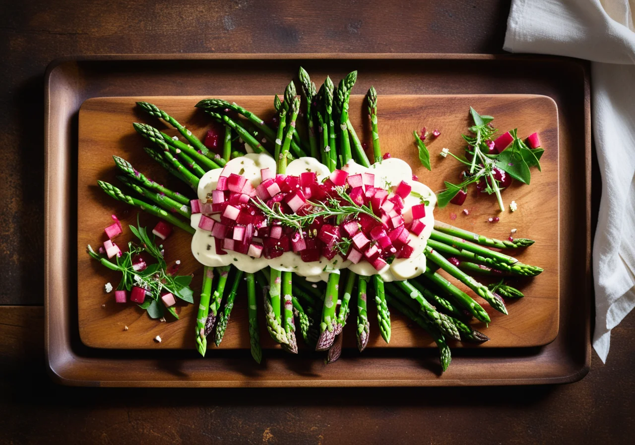 Asparagus and Rhubarb Salad