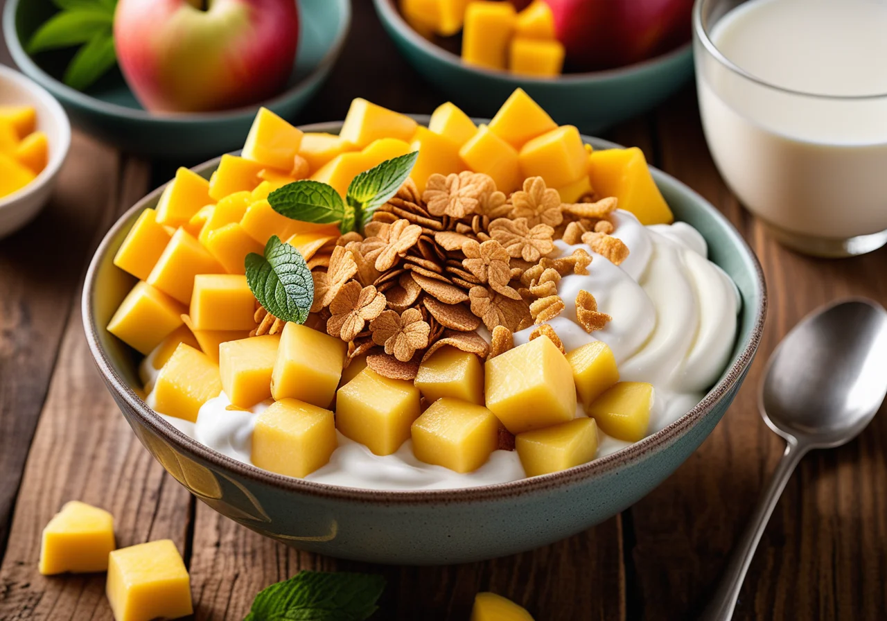 Cornflakes with Yogurt and Fruit