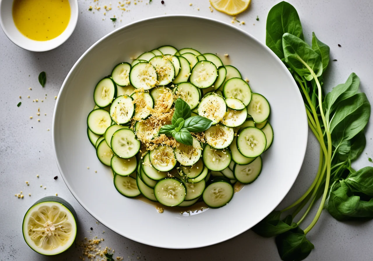 Zucchini Salad with Mustard Dressing