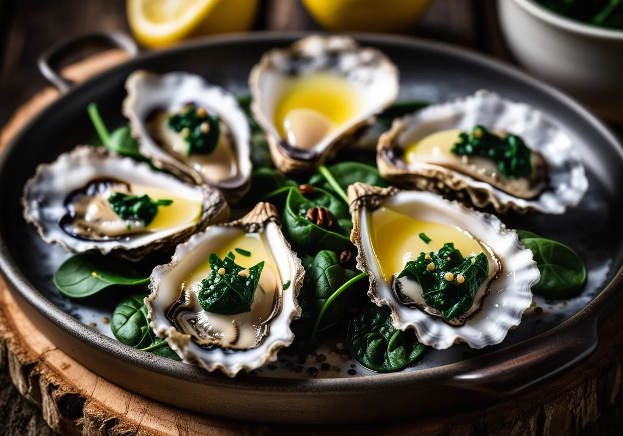 Gratinated Oysters with Spinach