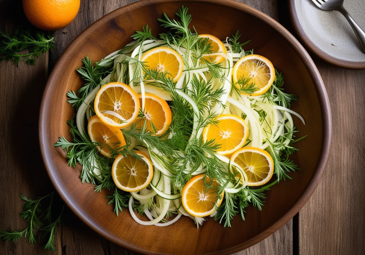 Fennel Salad with Oranges and Arugula Dressing