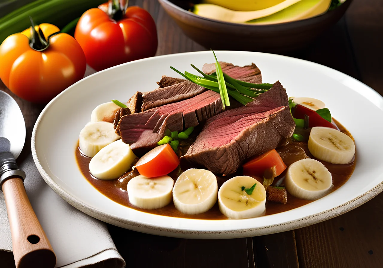 Braised Beef Kovu with Cooking Bananas
