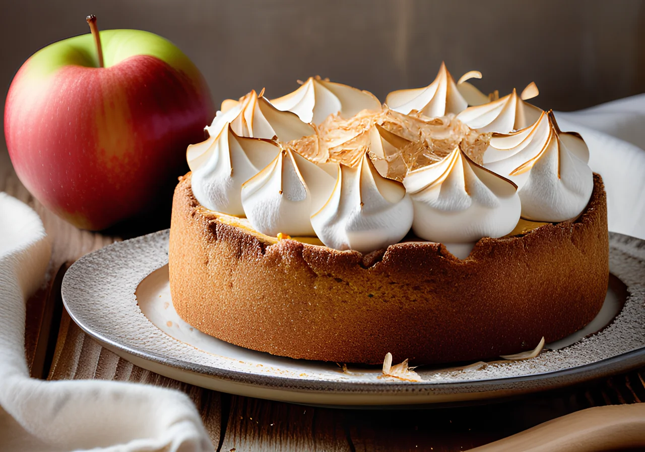 Apple Cake with Coconut Meringue