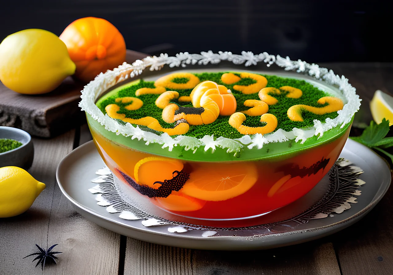 Halloween Punch with Marzipan Snakes