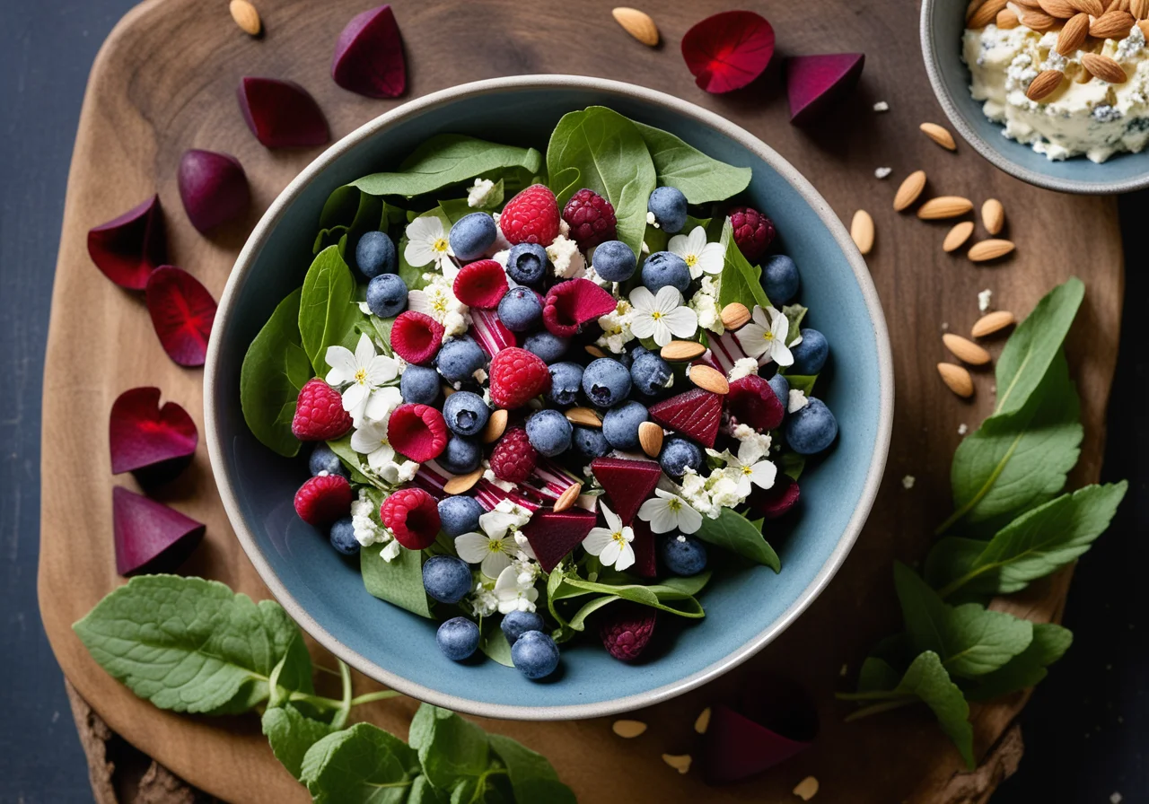 Berry, Almond and Blue Cheese Salad