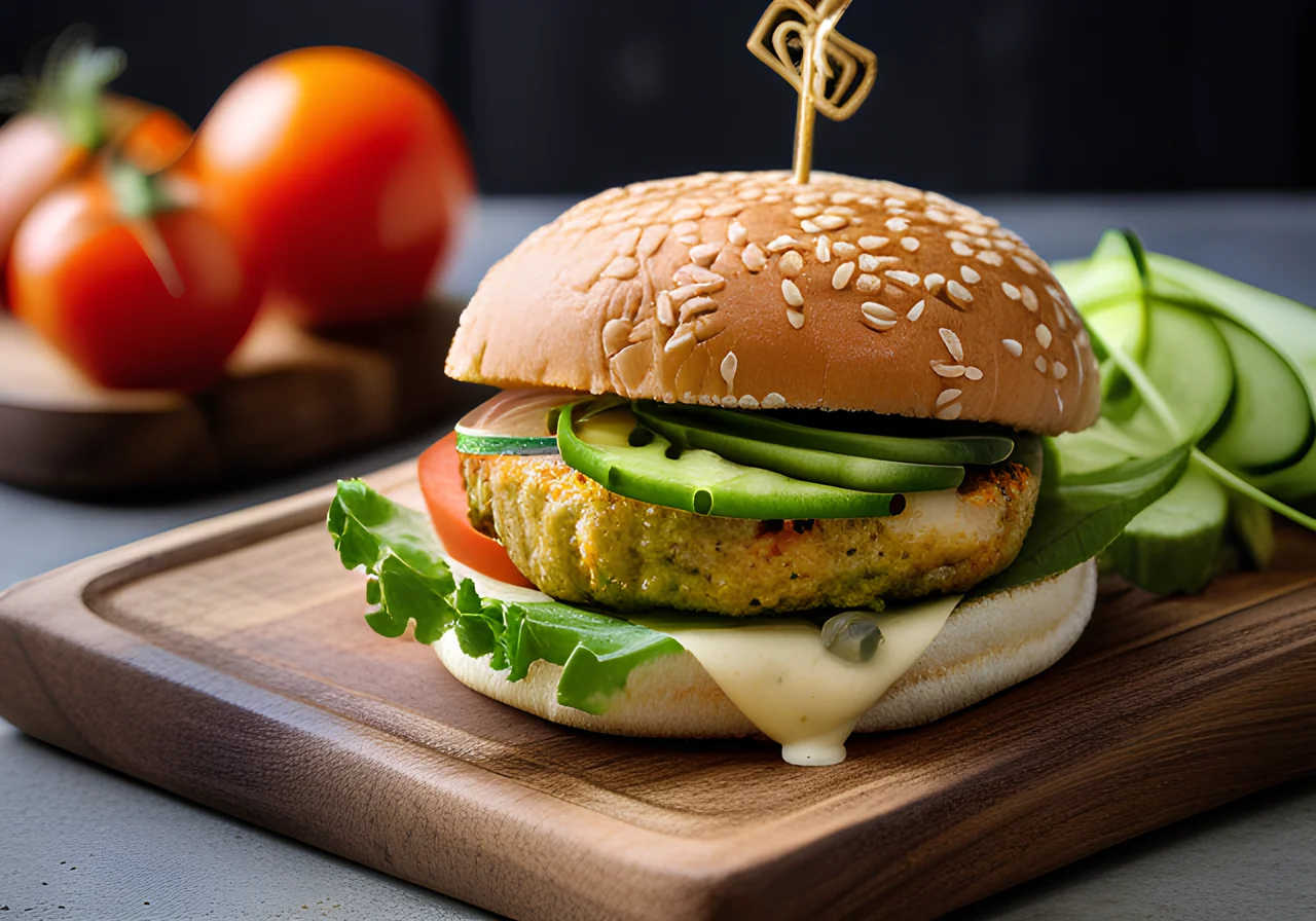 Tofu Burger with Soy Sprouts
