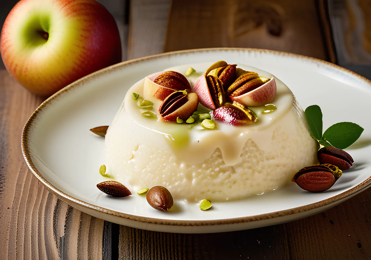 Rice Cream with Baked Apple