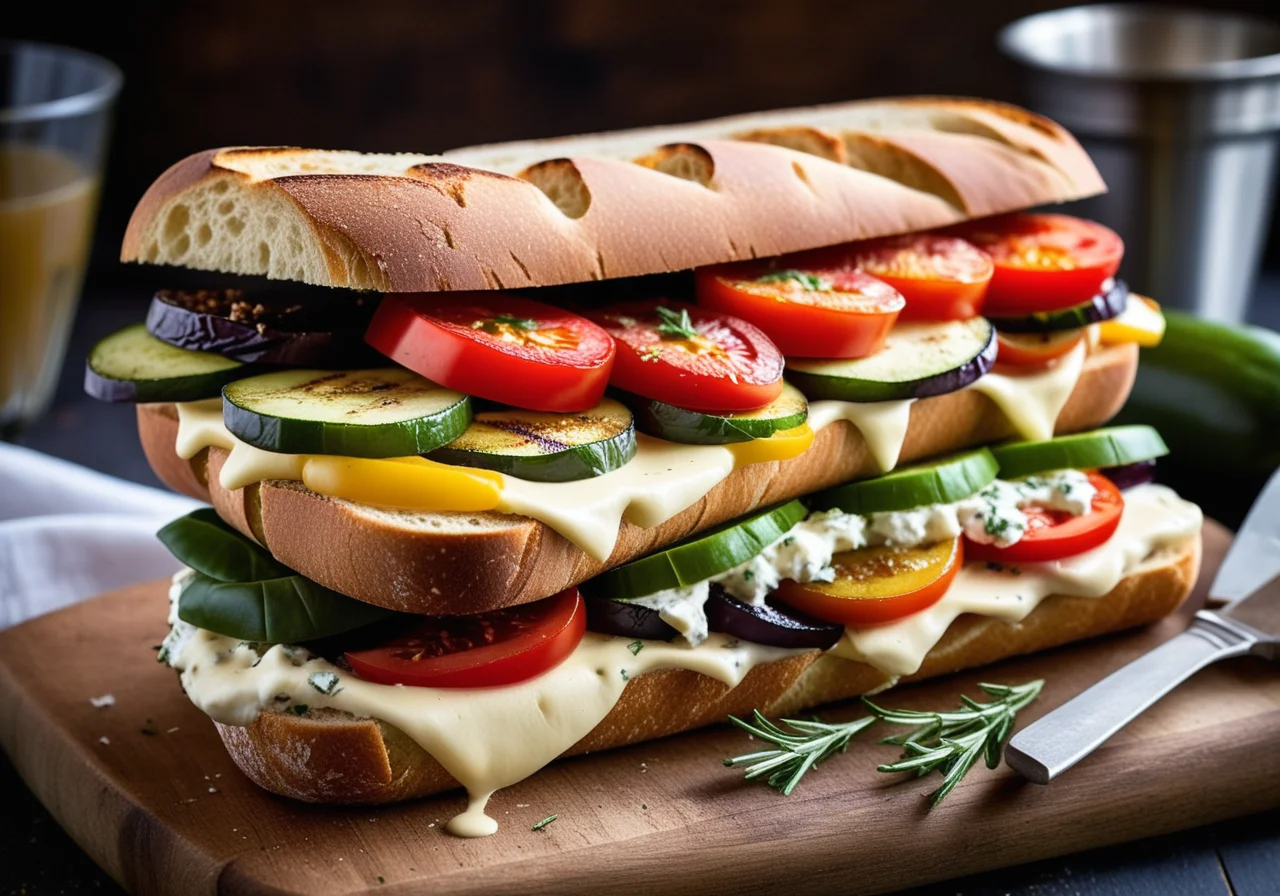 Ciabatta Sandwich with Roasted Vegetables