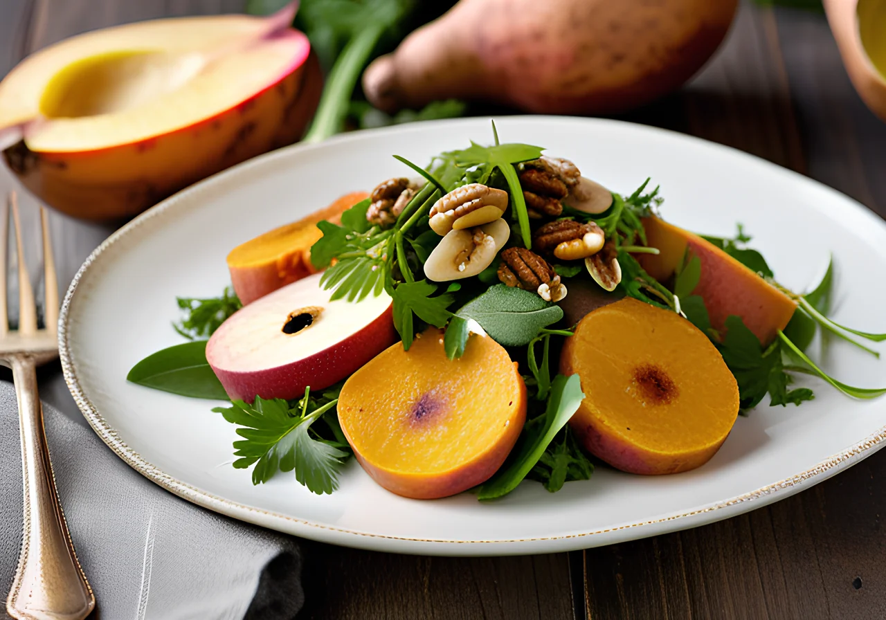 Apple Sweet Potato Salad with Walnuts