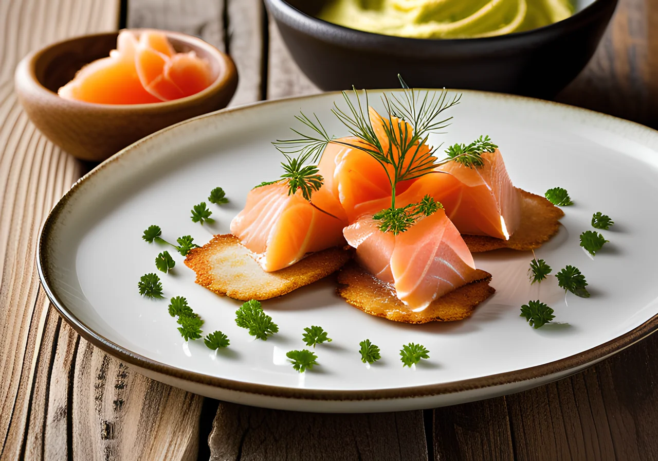 Mini Celery Schnitzels with Smoked Salmon