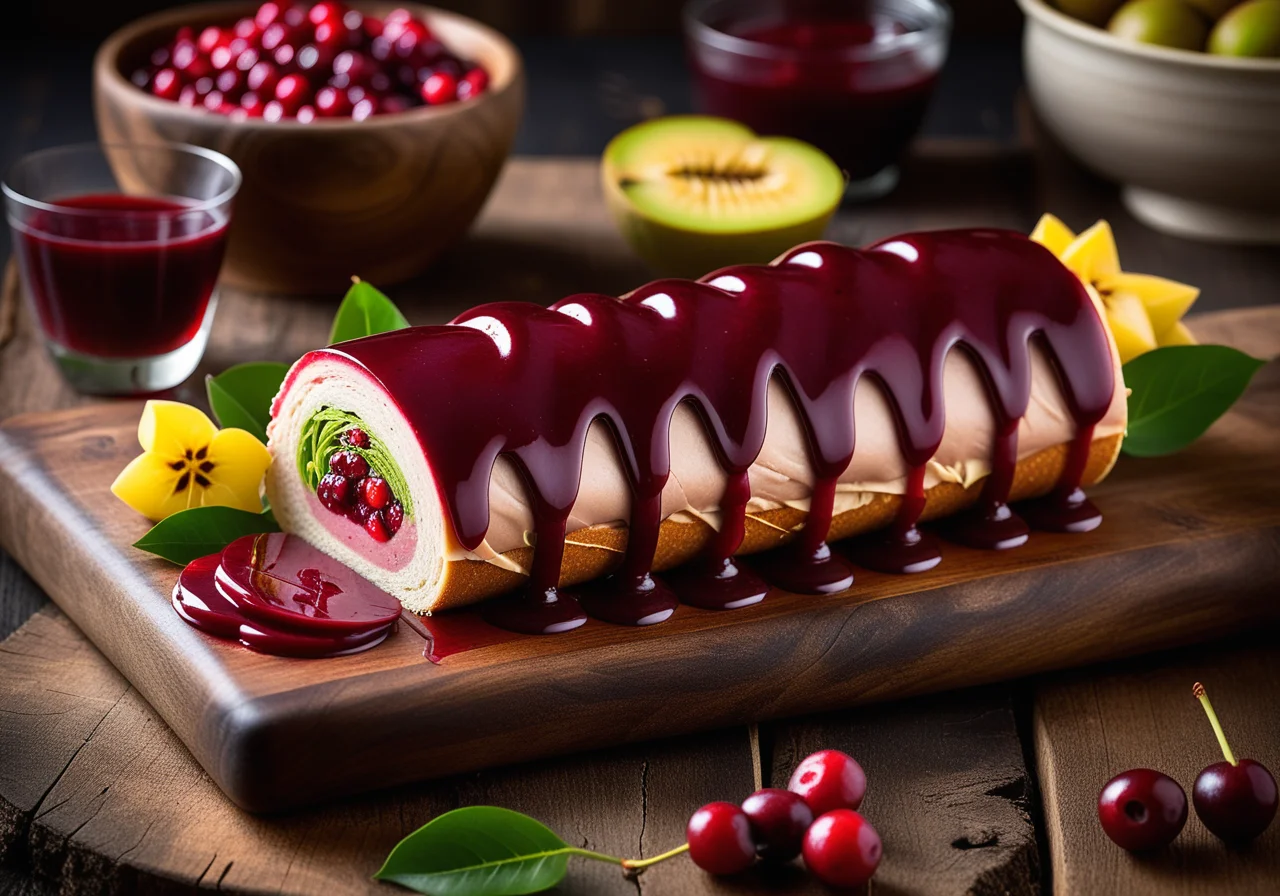 Christmas Turkey Roll with Star Fruit