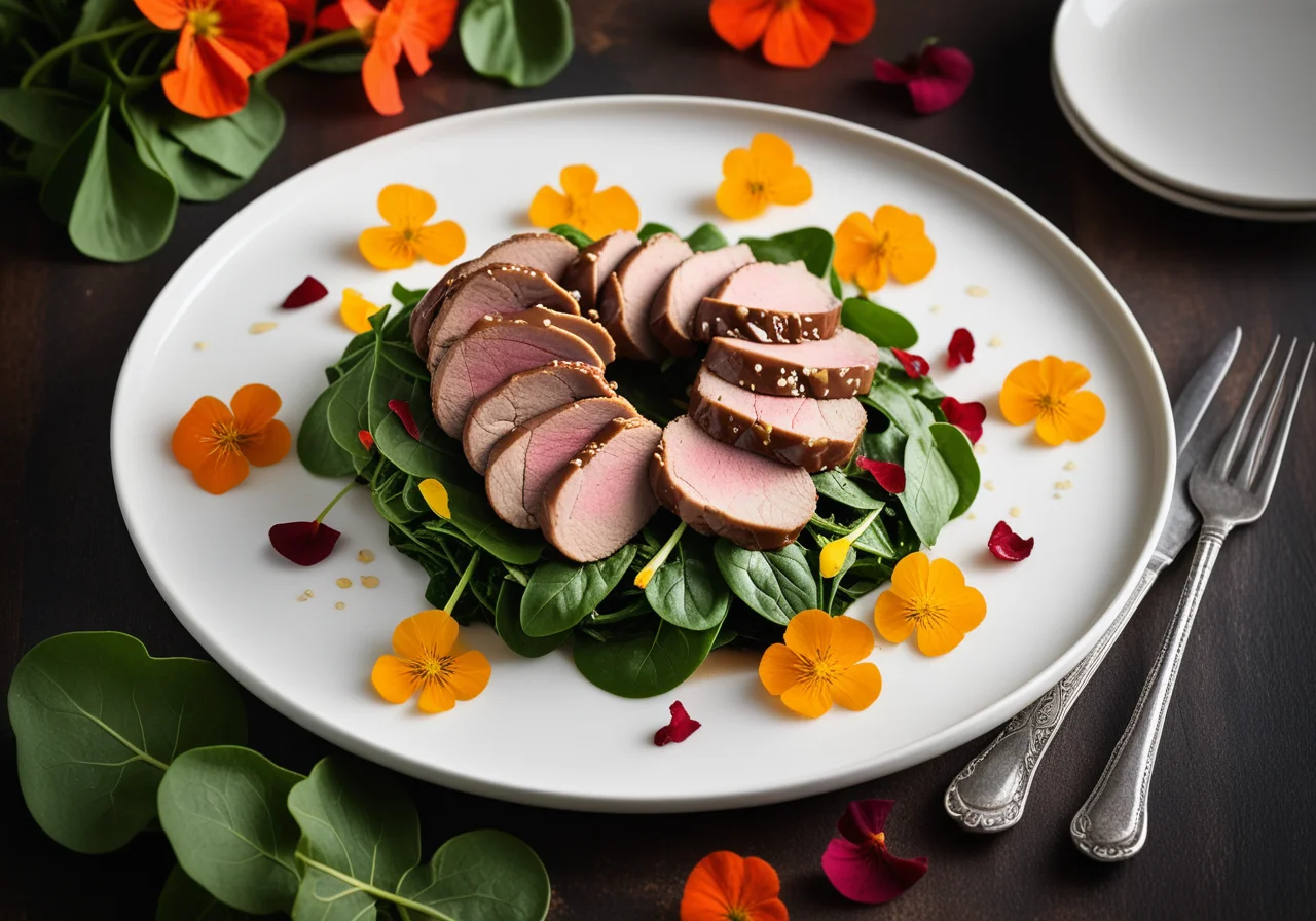 Chicken Liver on Dandelion Salad with Honey-Sherry Sauce