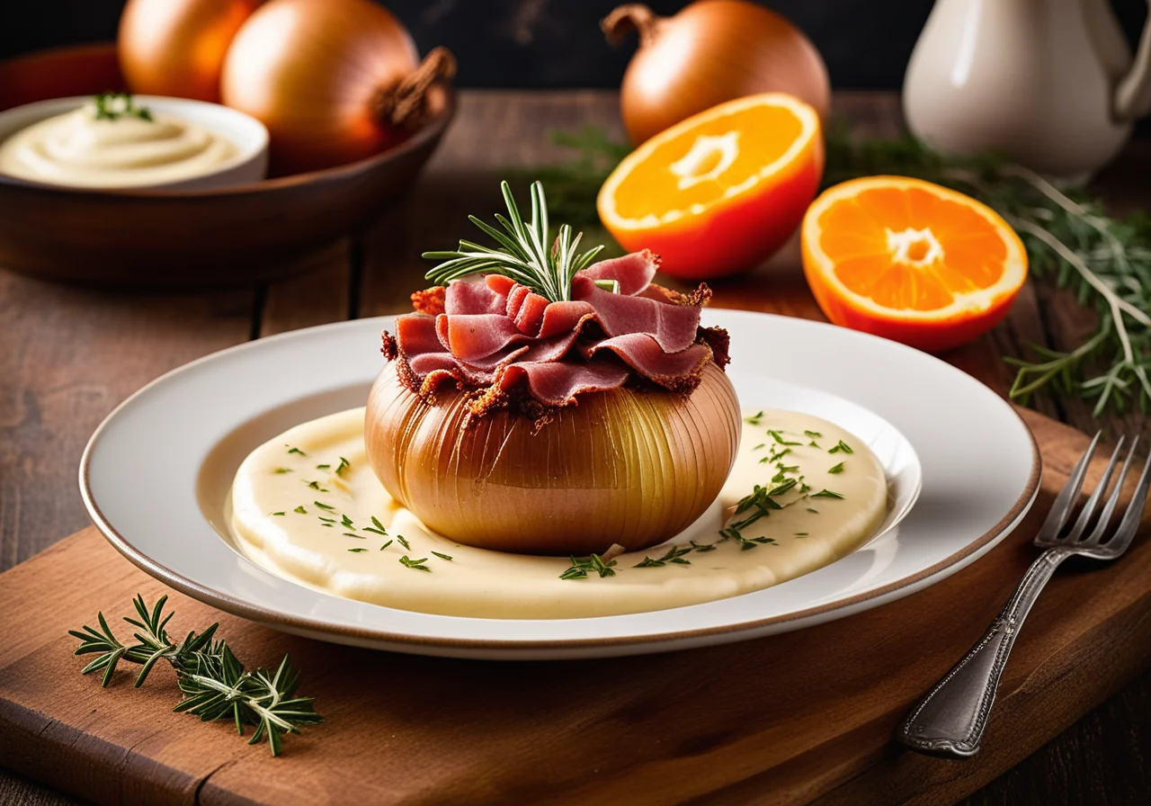 Onion Stuffed with Savory Filling