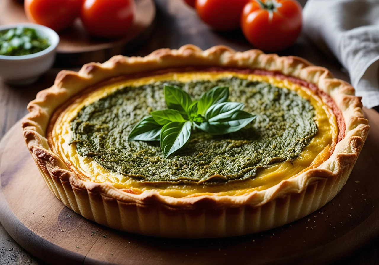 Quiches with Chicory, Scallions and Tomatoes