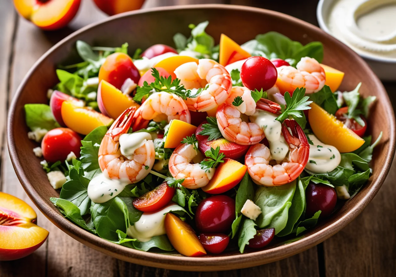Colorful Shrimp Salad with Yogurt Vinaigrette