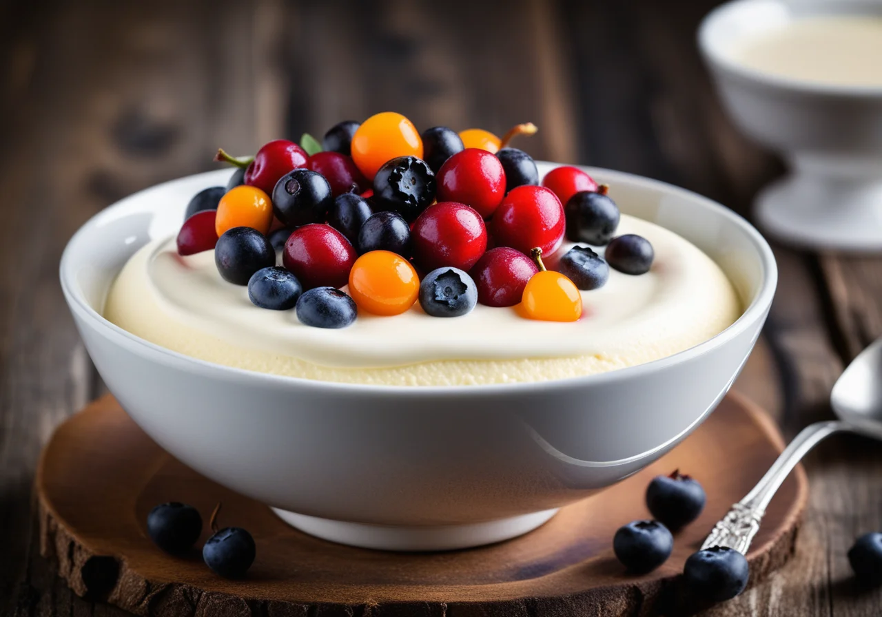 Quark cream with various fruits