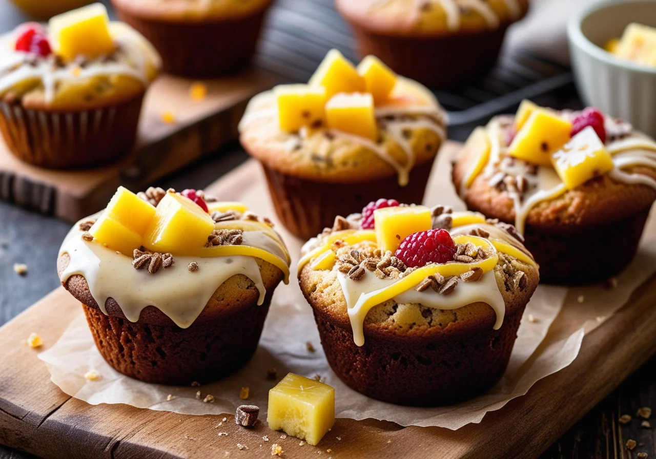 Pineapple poppy seed muffins