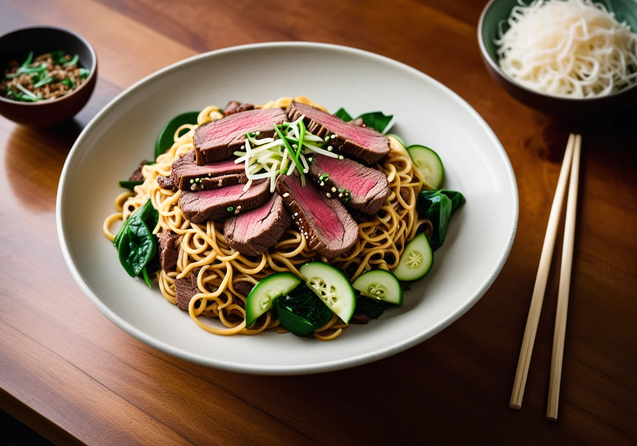 Noodles with Beef and Vegetables from the Wok