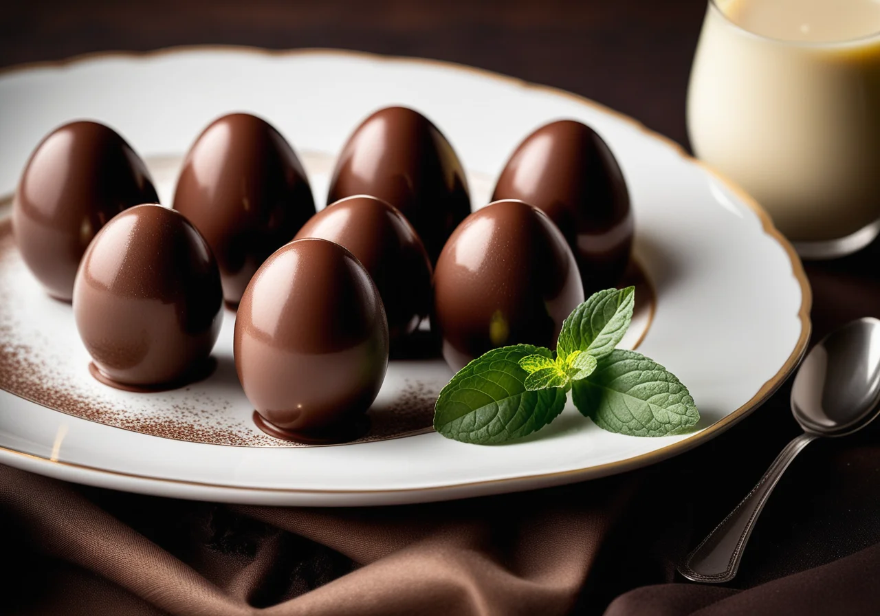 Chocolate Eggs with Pudding Filling