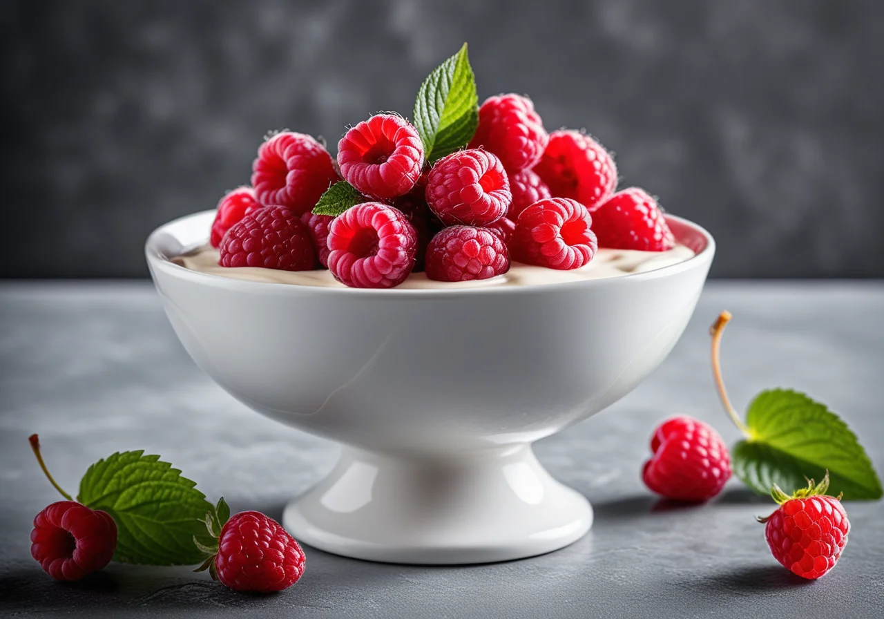 Quark Cream with Raspberries